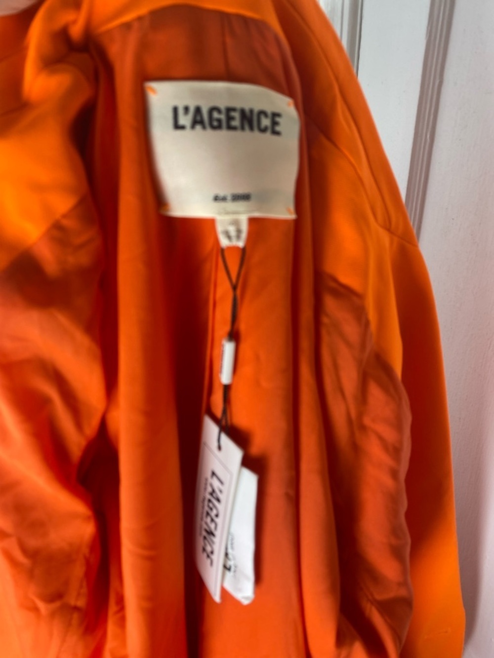 L'AGENCE NWT Marlee Vibrant Orange Tailored Blazer Dress - Picture 12 of 14